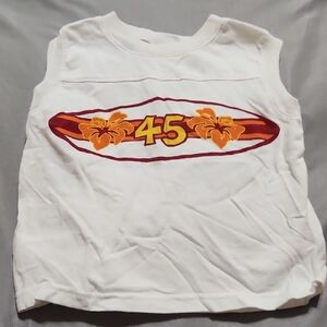 Kids' White Tank Top with Orange Floral Design